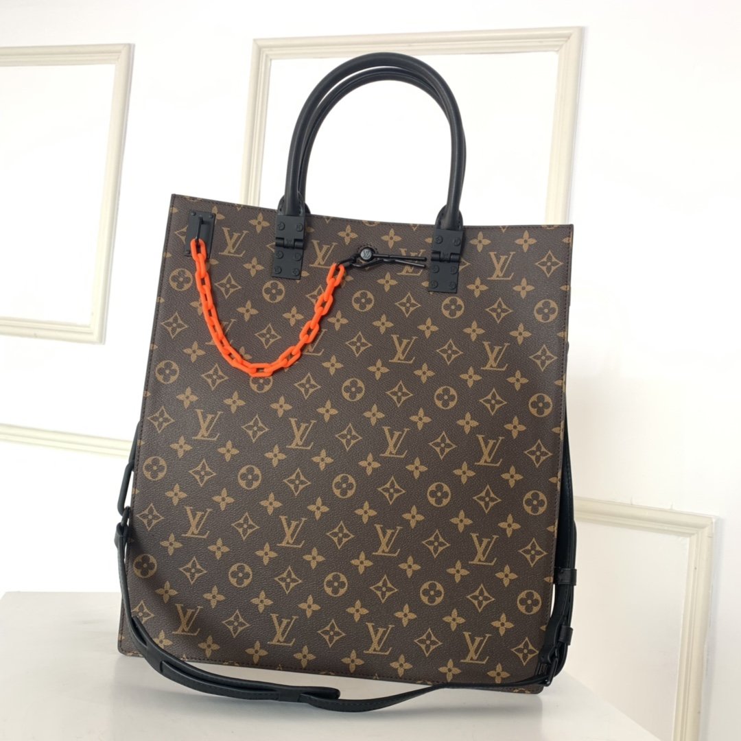 Louis Vuitton SAC PLAT Handbag Monogram Canvas High