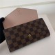 Louis Vuitton SARAH WALLET Damier Ebene Rose Ballerina High