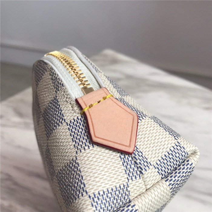 Louis Vuitton COSMETIC POUCH PM Damier Azur N47515 High