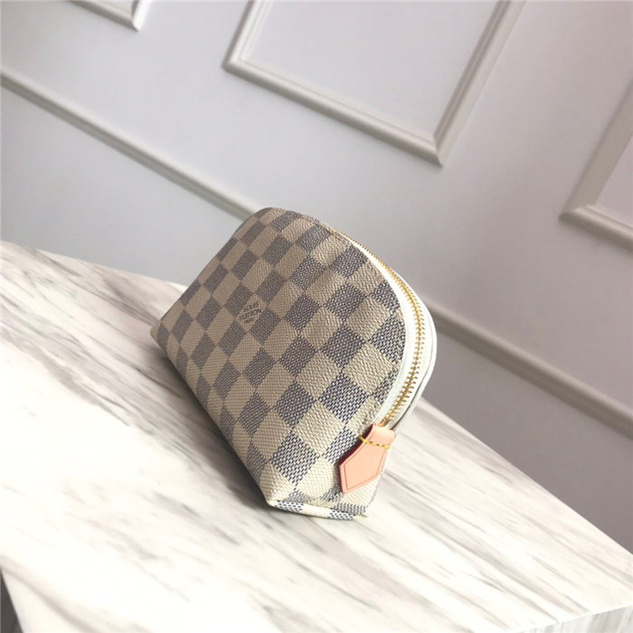 Louis Vuitton COSMETIC POUCH PM Damier Azur N47515 High