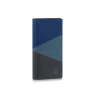 Louis Vuitton BRAZZA WALLET Taiga Blue High