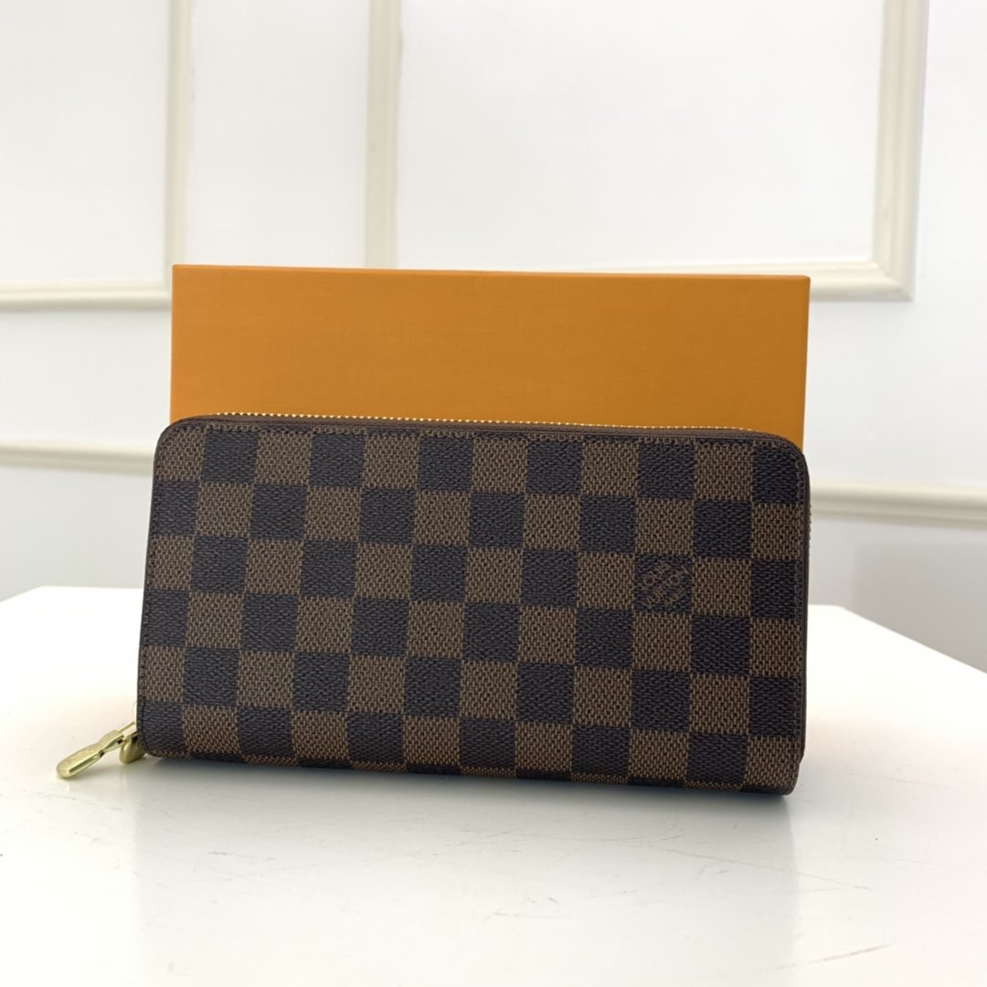 Louis Vuitton Double ZIPPY WALLET Damier Ebene High