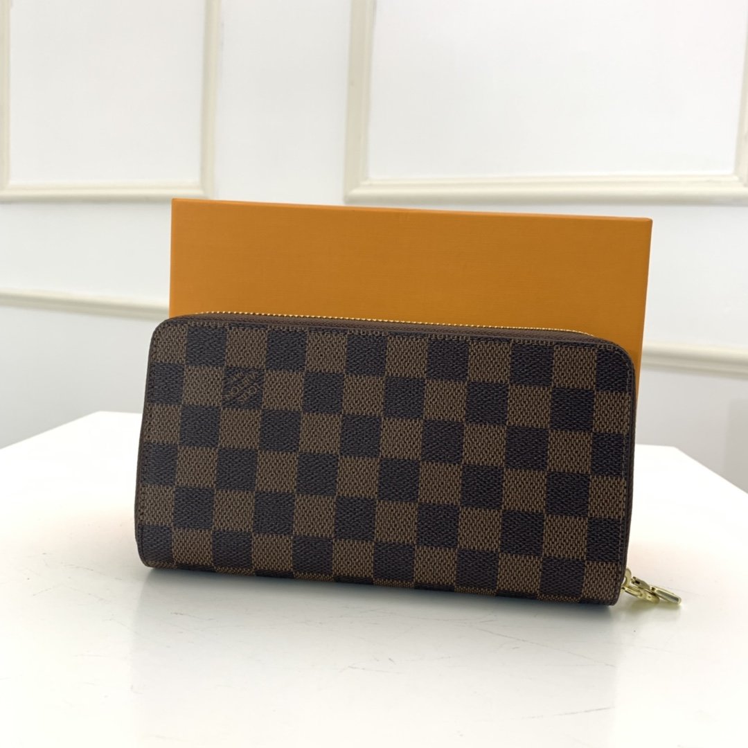 Louis Vuitton Double ZIPPY WALLET Damier Ebene High