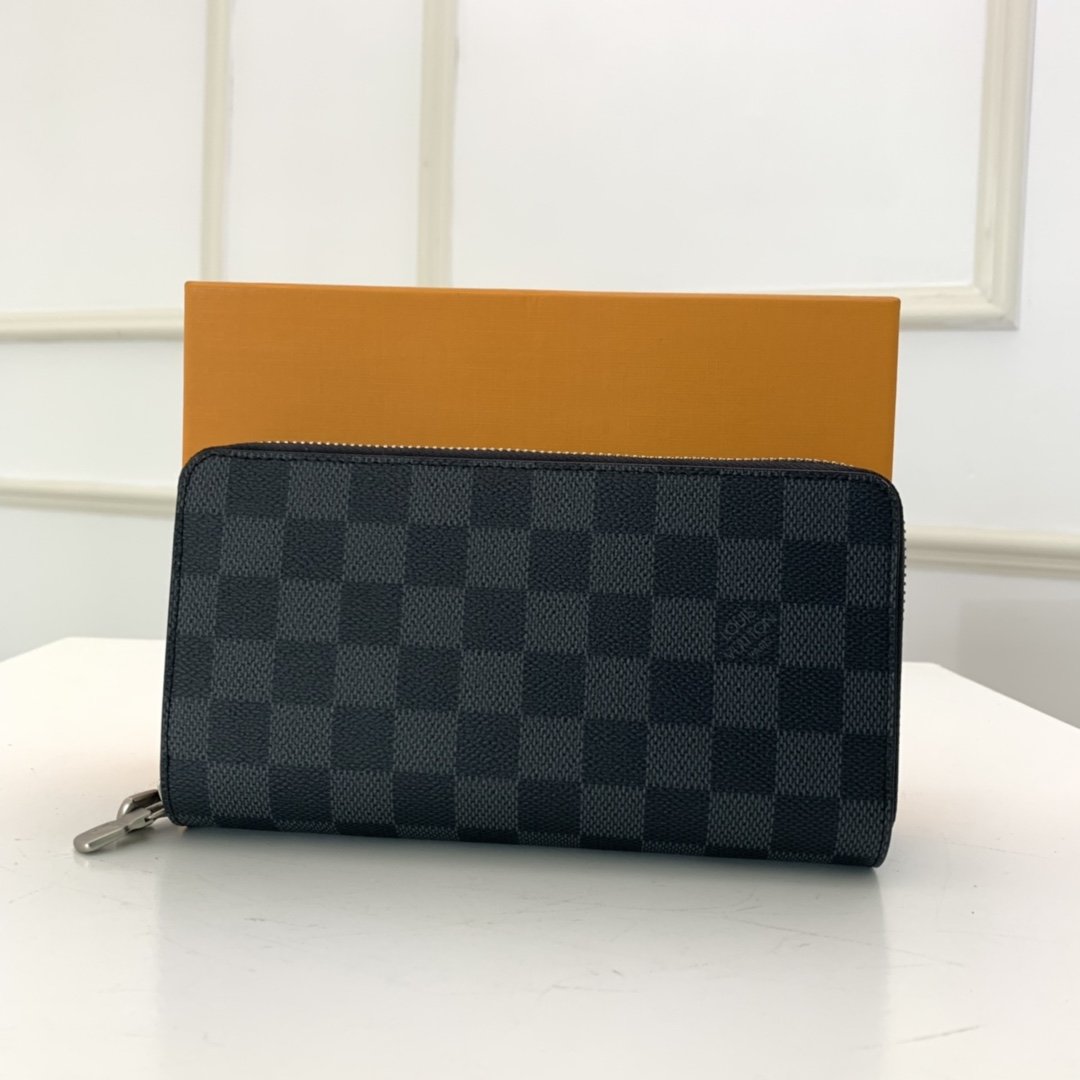 Louis Vuitton Double ZIPPY WALLET Damier Graphite High