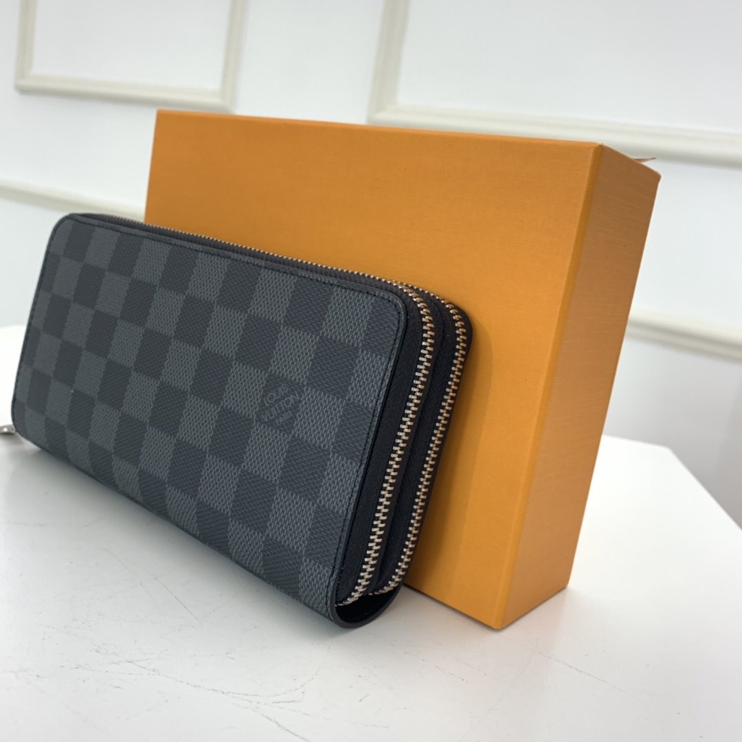 Louis Vuitton Double ZIPPY WALLET Damier Graphite High