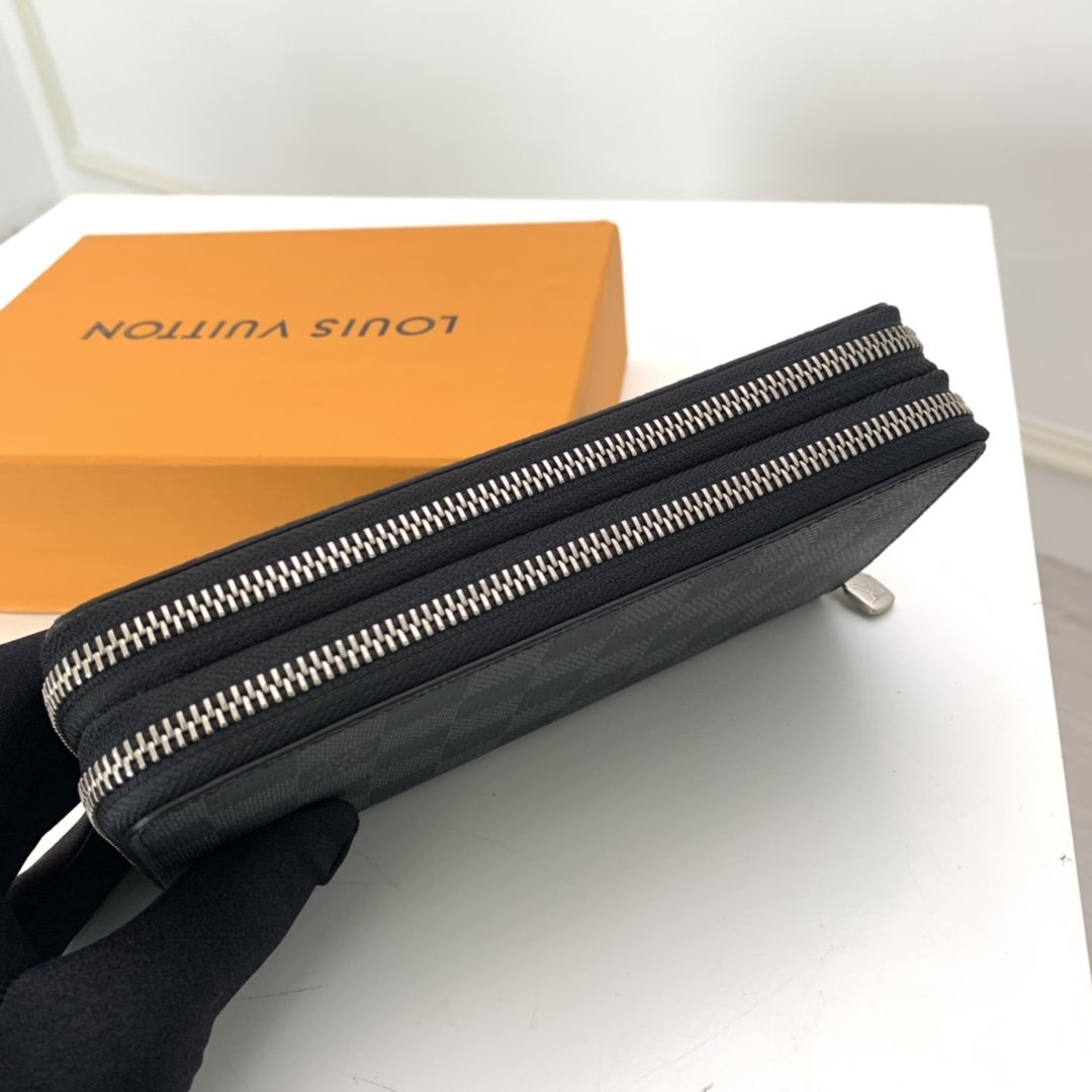 Louis Vuitton Double ZIPPY WALLET Damier Graphite High