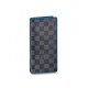 Louis Vuitton BRAZZA WALLET Damier Graphite Blue High