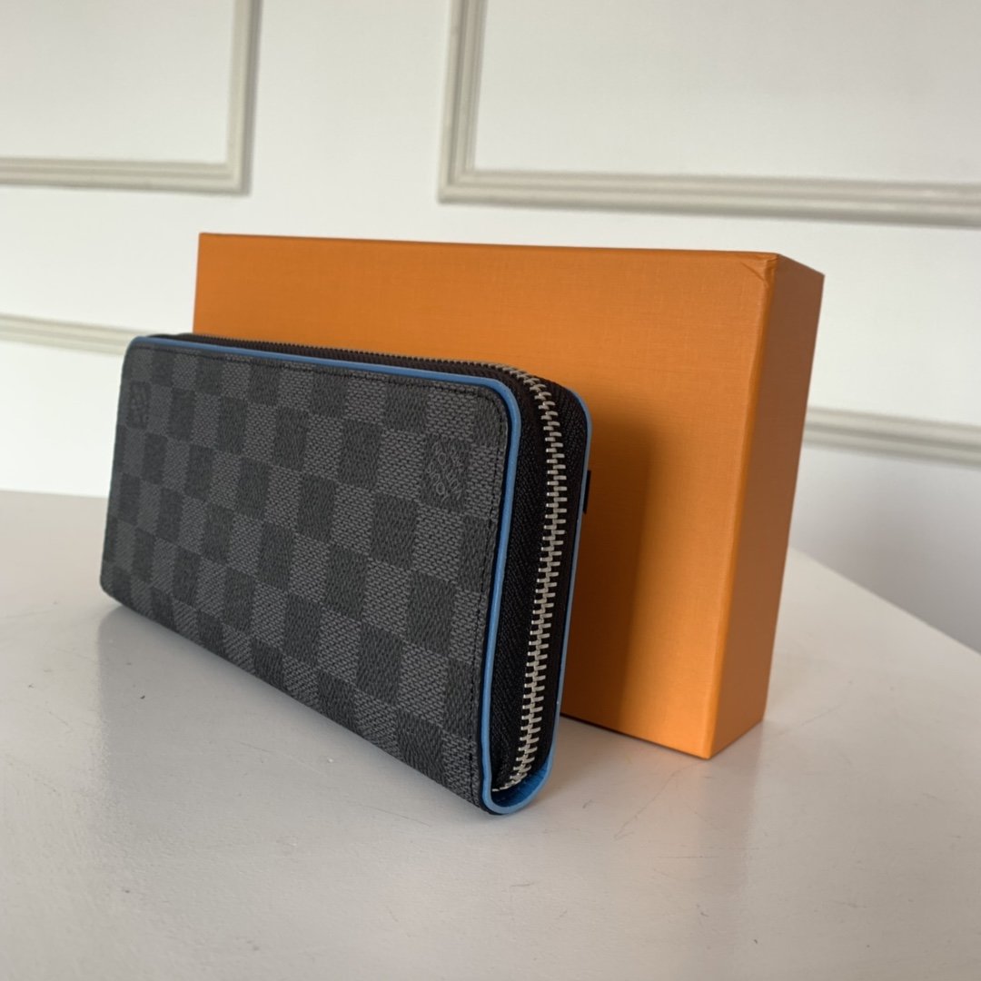 Louis Vuitton ZIPPY WALLET VERTICAL Damier Graphite Blue High