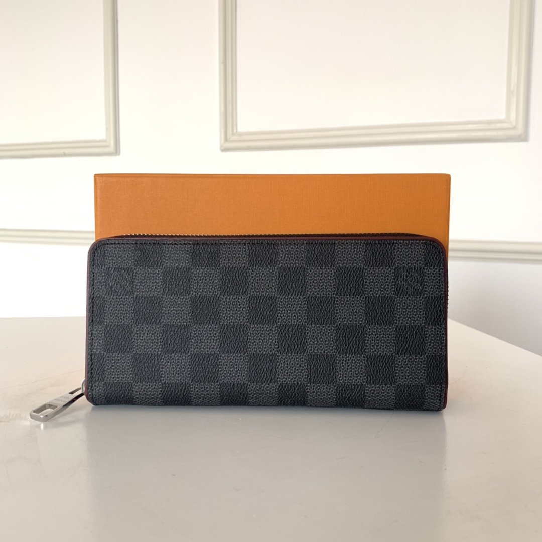 Louis Vuitton ZIPPY WALLET VERTICAL Damier Graphite Red High