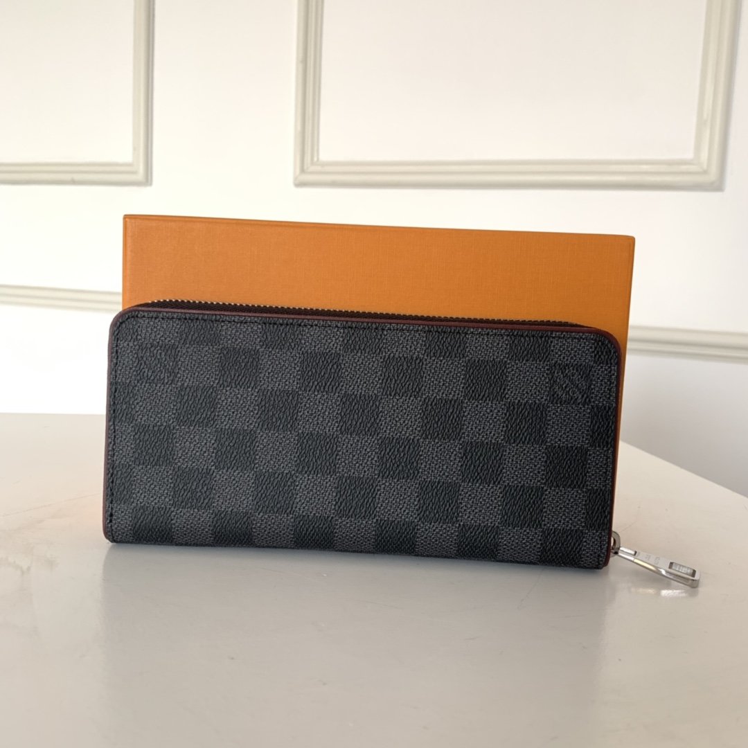 Louis Vuitton ZIPPY WALLET VERTICAL Damier Graphite Red High