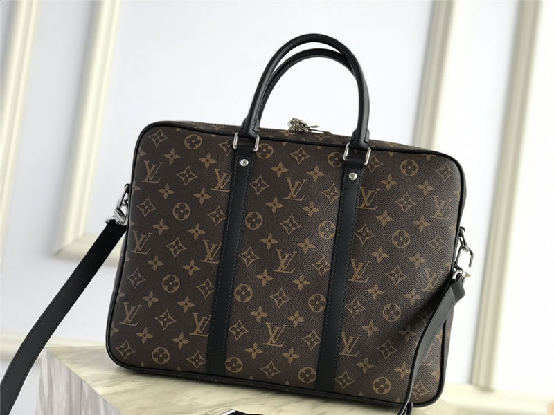 Louis Vuitton PORTE-DOCUMENTS VOYAGE PM Monogram Macassar canvas M52005 High