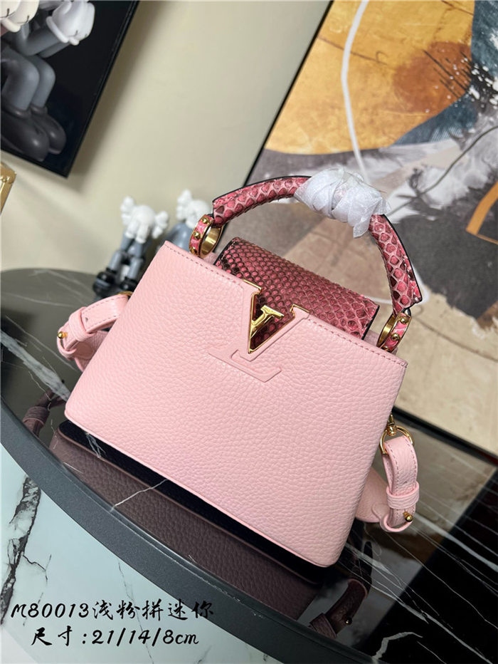 Louis Vuitton CAPUCINES MINI Taurillon Pink M80013 High