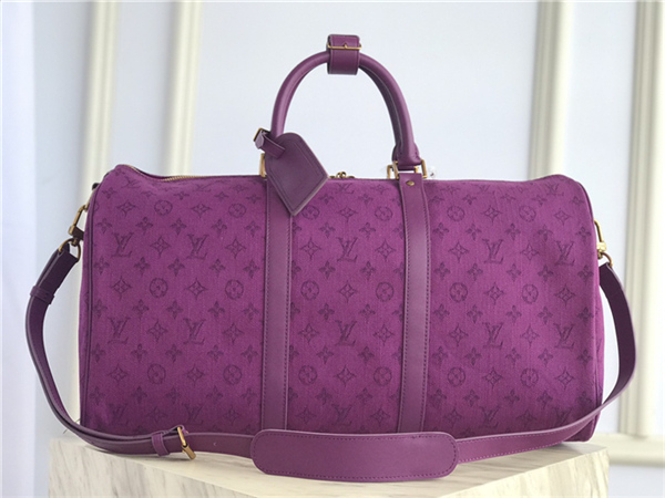 Louis Vuitton KEEPALL BANDOULIÈRE 50 Denim Purple High