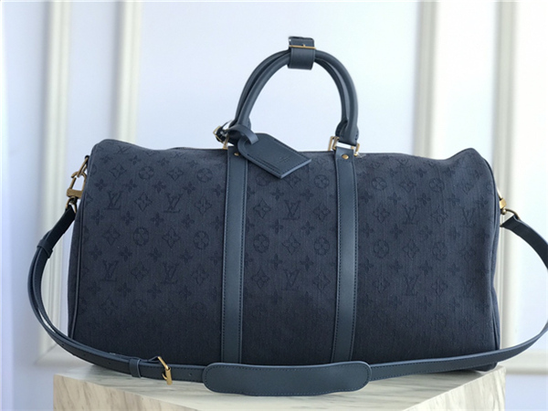 Louis Vuitton KEEPALL BANDOULIÈRE 50 Denim Navy High