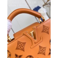 Louis Vuitton Capucines Mini Calfskin leather embroidery Saffron Yellow M22922/M22863 High