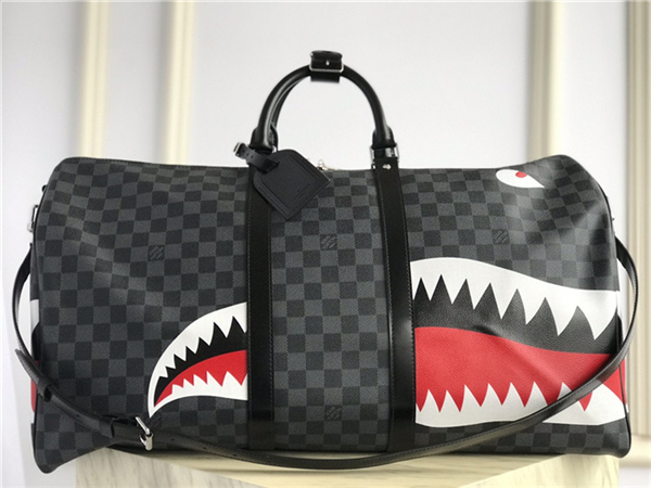 Louis Vuitton KEEPALL BANDOULIÈRE 55 Damier Graphite Shark High