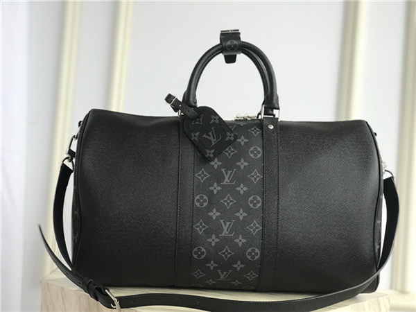 Louis Vuitton KEEPALL BANDOULIÈRE 45 Taiga Black High