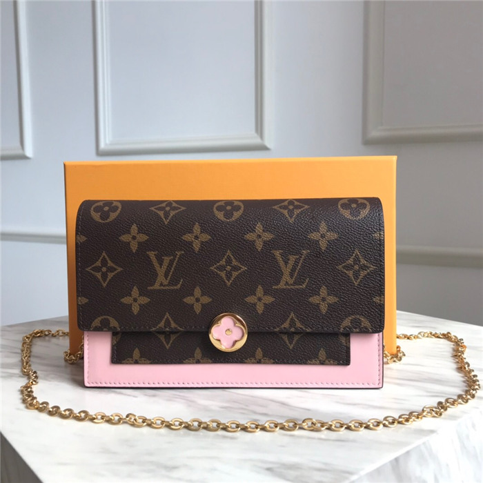 Louis Vuitton FLORE CHAIN WALLET Rose Ballerine High