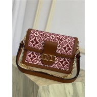 Louis Vuitton DAUPHINE MM BAG Since 1854 Jacquard textile Red Top