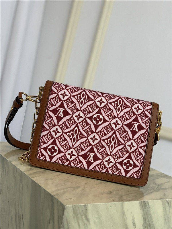 Louis Vuitton DAUPHINE MM BAG Since 1854 Jacquard textile Red Top