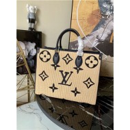 Louis Vuitton ONTHEGO GM Sustainable raffia-like woven textile M57723 Black High