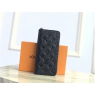 Louis Vuitton ZIPPY WALLET VERTICAL Taurillon Embossed Black High