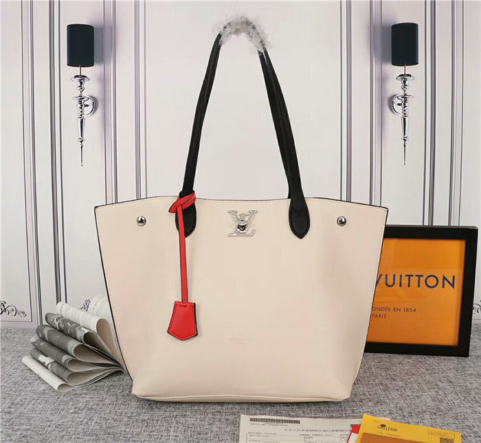 Louis Vuitton Lockme Go Tote Bag Beige