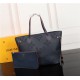 Louis Vuitton Neverfull MM Bag Navy Monogram Mid