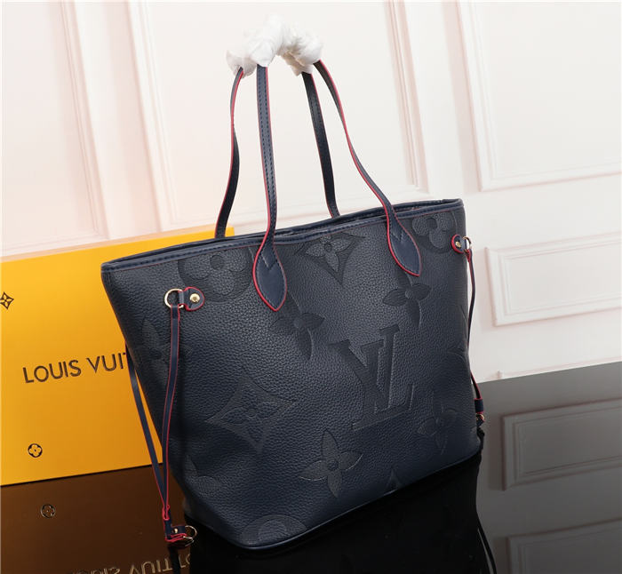 Louis Vuitton Neverfull MM Bag Navy Monogram Mid