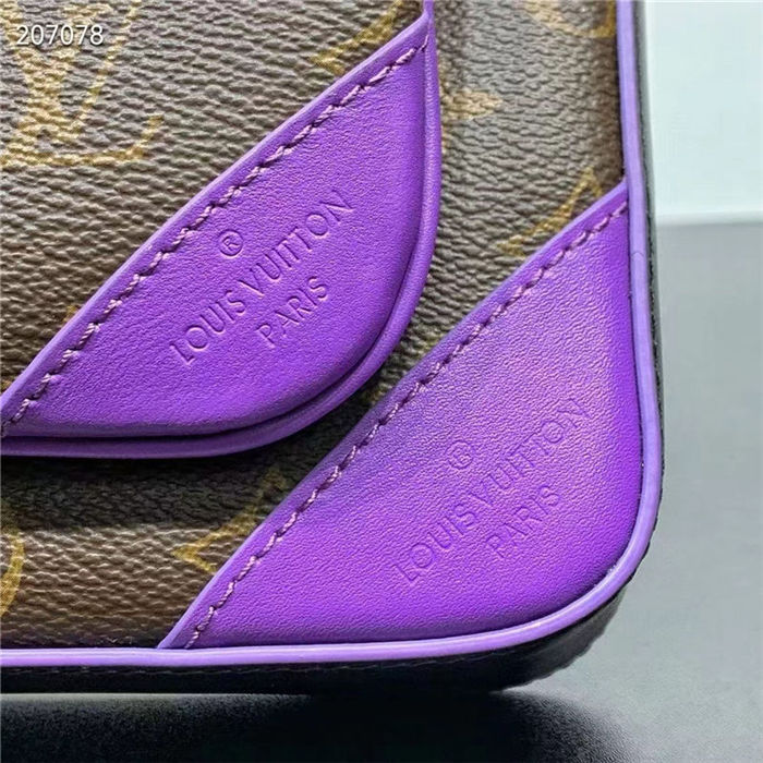 Louis Vuitton TRIO MESSENGER Monogram Macassar coated canvas and Purple cowhide leather M46266 High