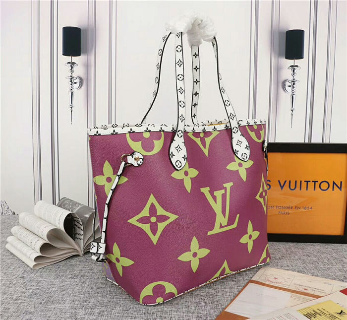 Louis Vuitton Neverfull MM Bag Monogram Pink Mid