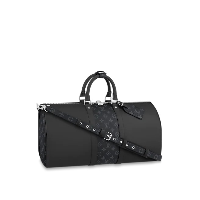 Louis Vuitton KEEPALL 50 BANDOULIÈRE Taiga and Monogram Eclipse High