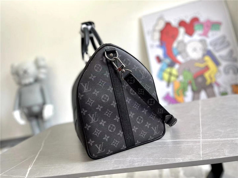 Louis Vuitton KEEPALL 50 BANDOULIÈRE Taiga and Monogram Eclipse High