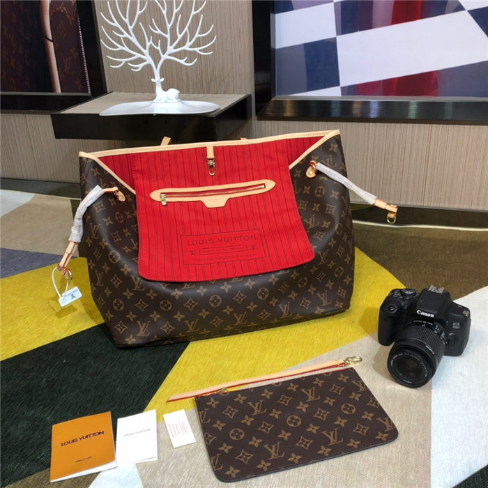 Louis Vuitton Neverfull GM Bag Monogram Canvas Red