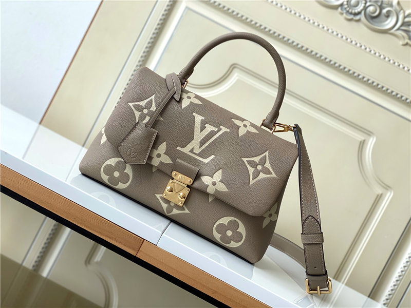 Louis Vuitton MADELEINE MM Embossed, grained cowhide leather M46041 Beige High