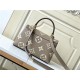 Louis Vuitton MADELEINE MM Embossed, grained cowhide leather M46041 Beige High