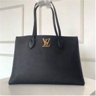 Louis Vuitton LOCKME SHOPPER Grained calf Black High