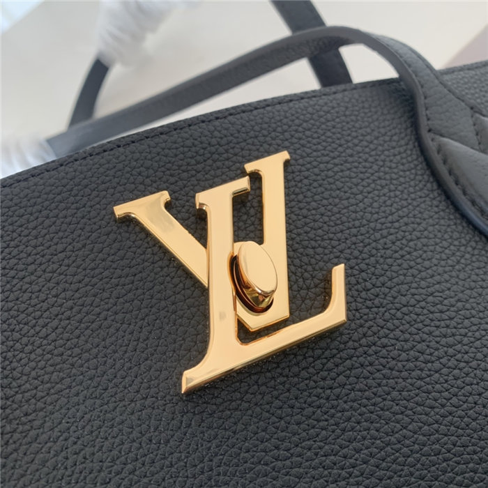 Louis Vuitton LOCKME SHOPPER Grained calf Black High