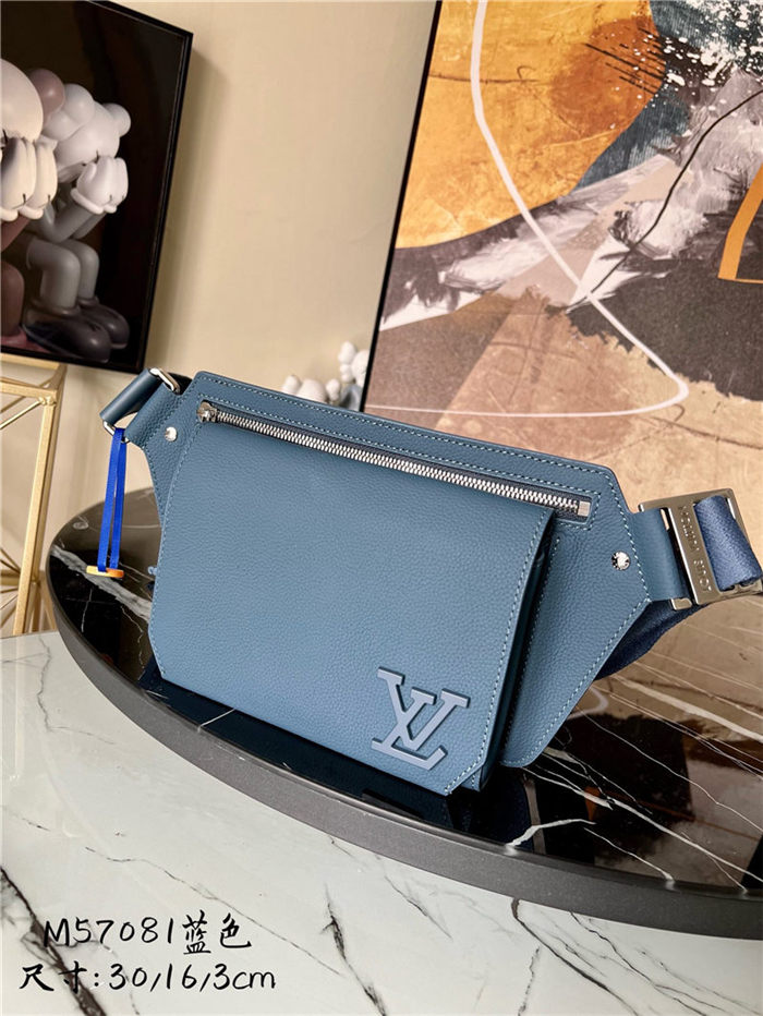 LV Aerogram Slingbag grained calf Blue High