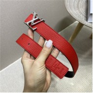 Louis Vuitton LV INITIALES 30MM REVERSIBLE BELT Leather Red/Black High