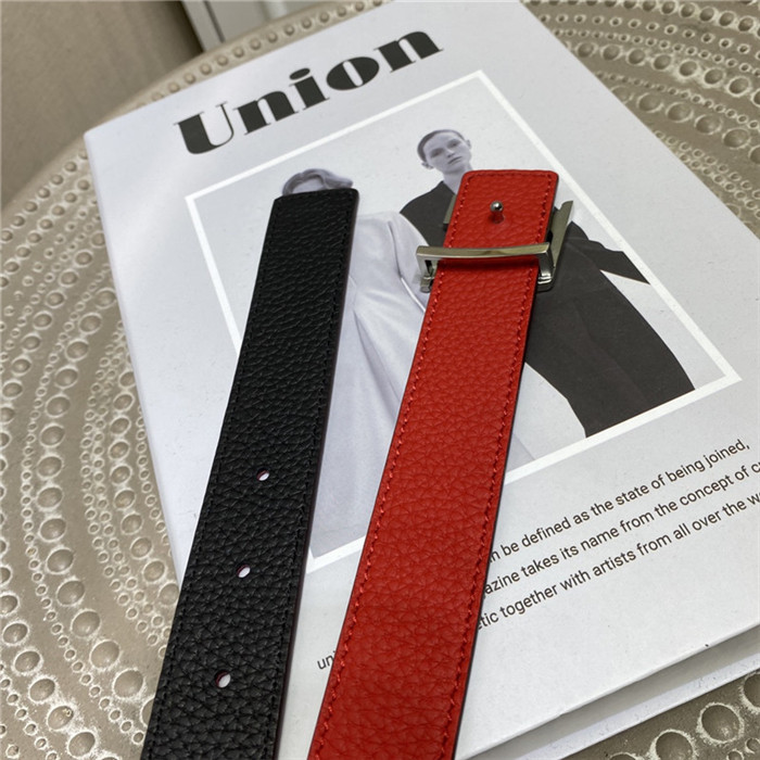 Louis Vuitton LV INITIALES 30MM REVERSIBLE BELT Leather Red/Black High