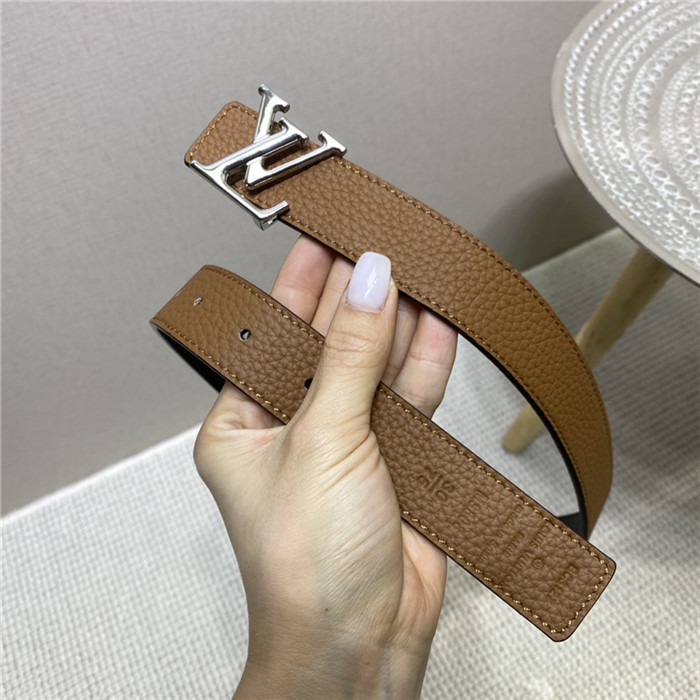 Louis Vuitton LV INITIALES 30MM REVERSIBLE BELT Leather Camel/Black High