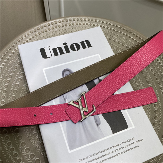 Louis Vuitton LV INITIALES 30MM REVERSIBLE BELT Leather Fuchsia/Grey High