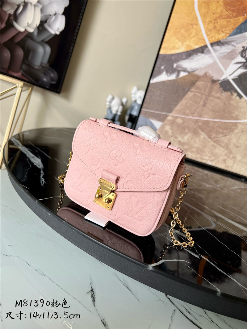 Louis Vuitton MICRO MÉTIS Bag Monogram Empreinte embossed supple grained cowhide leather Pink M81389 High