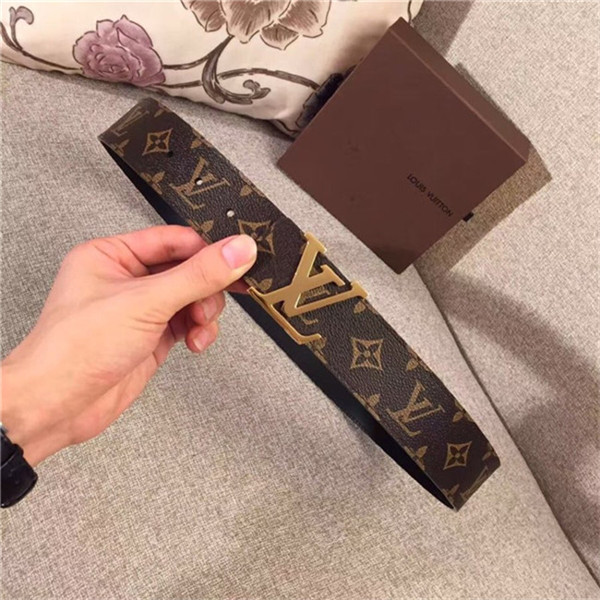 Louis Vuitton LV INITIALES 40MM Reversible BELT Monogram Gold Metal High