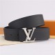 Louis Vuitton LV PYRAMIDE 40MM BELT Leather Dk Grey High