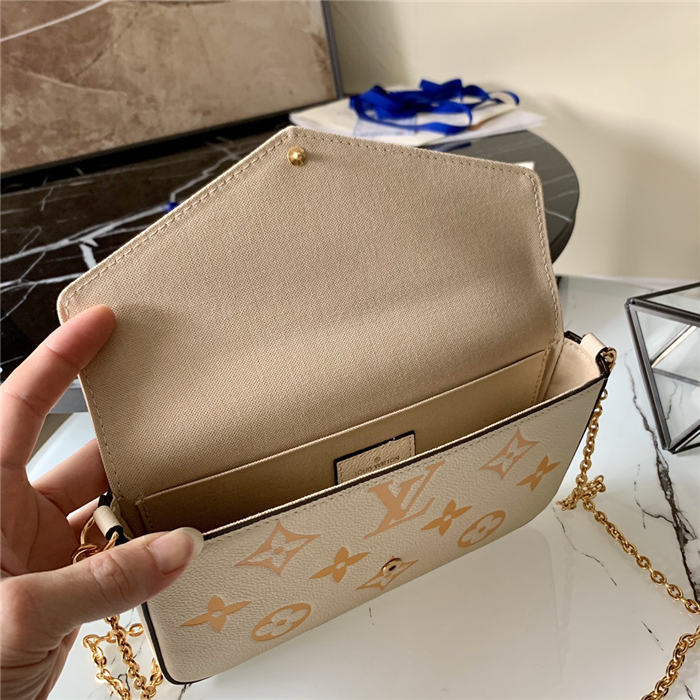 Louis Vuitton FÉLICIE POCHETTE Monogram Empreinte Cream/Saffron High