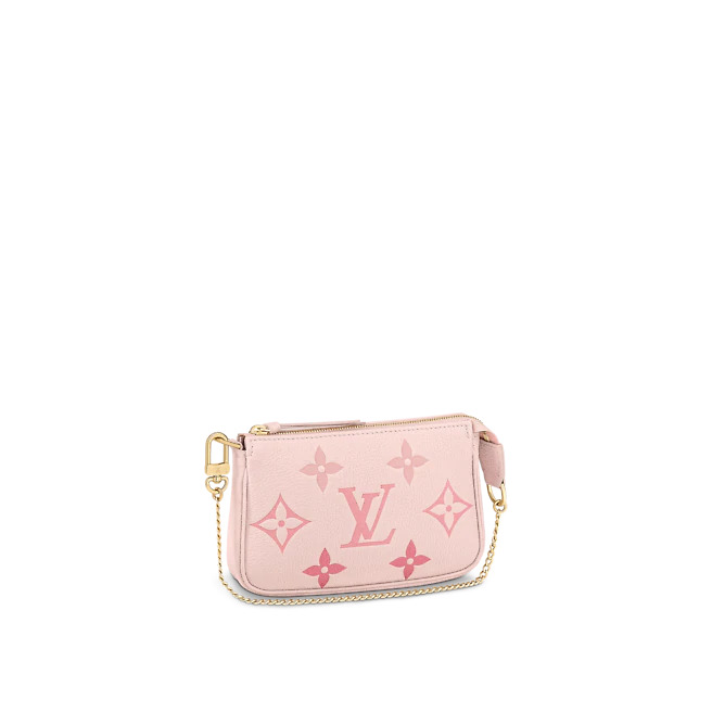 Louis Vuitton MINI POCHETTE ACCESSOIRES Monogram Empreinte Pink High