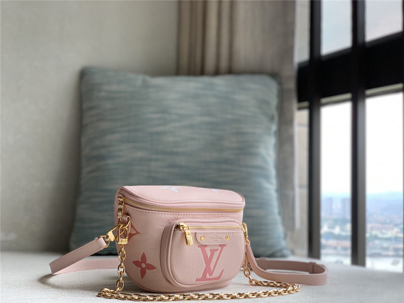 Louis Vuitton Mini Bumbag Monogram Empreinte embossed supple grained cowhide leather M82347 Gradient Pink High