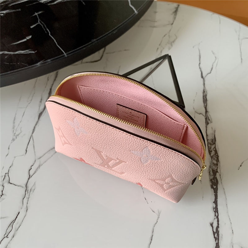 Louis Vuitton COSMETIC POUCH PM Monogram Empreinte Pink High